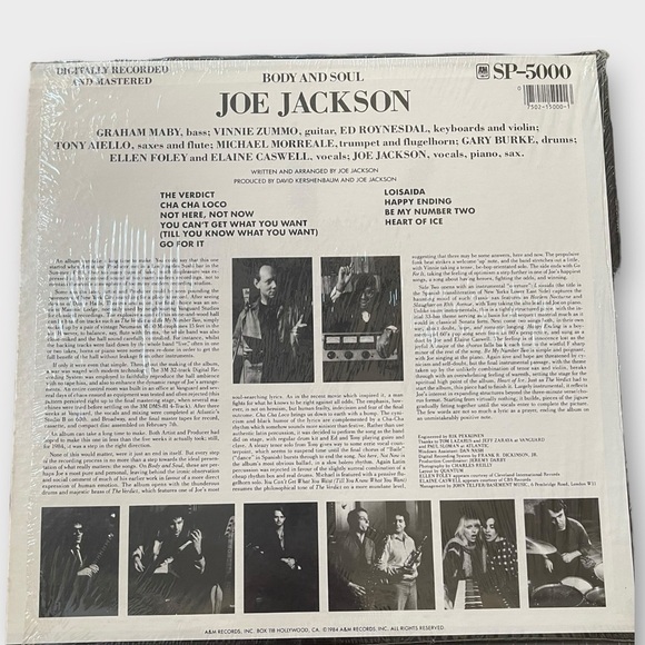 Joe Jackson A&M SP5000 Vinyl Record - Picture 3 of 6